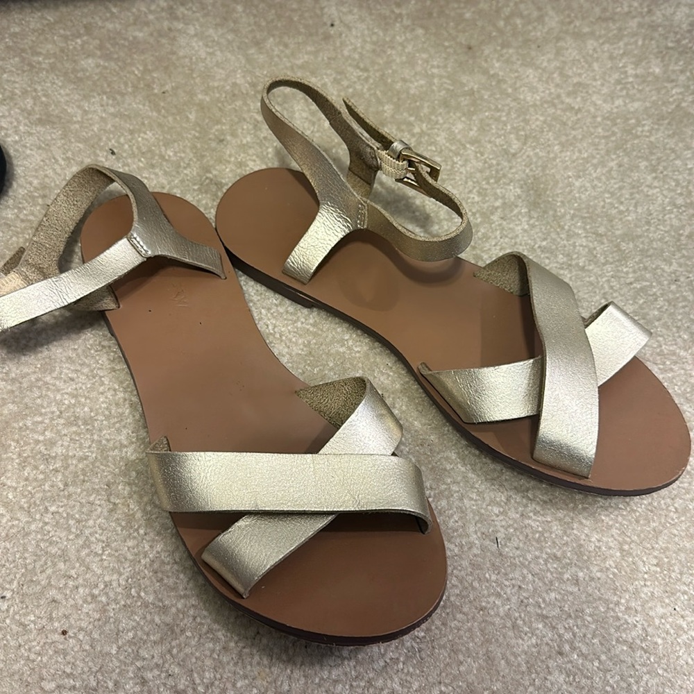 Gold J. Crew Sandals